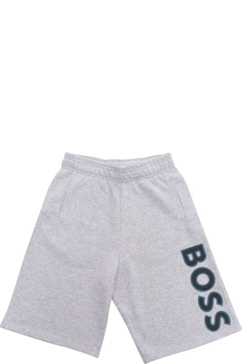Bottoms for Boys Hugo Boss Gray Shorts With Logo