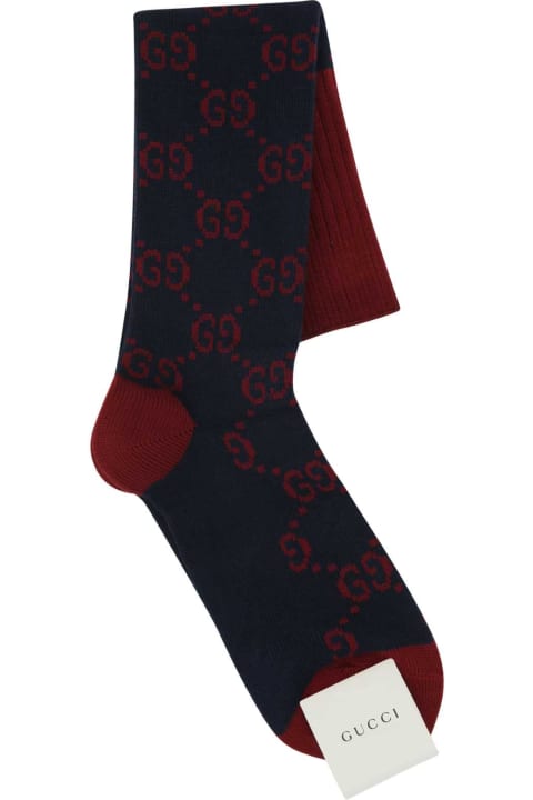 Trending Now for Men Gucci Embroidered Stretch Cotton Blend Socks