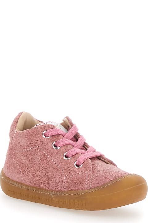 Homeware Pom d'Api Pink Sneaker With Logo Printed On The Tongue In Rubber Girl
