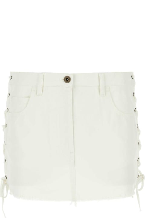 Miu Miu Sale for Women Miu Miu White Denim Mini Skirt