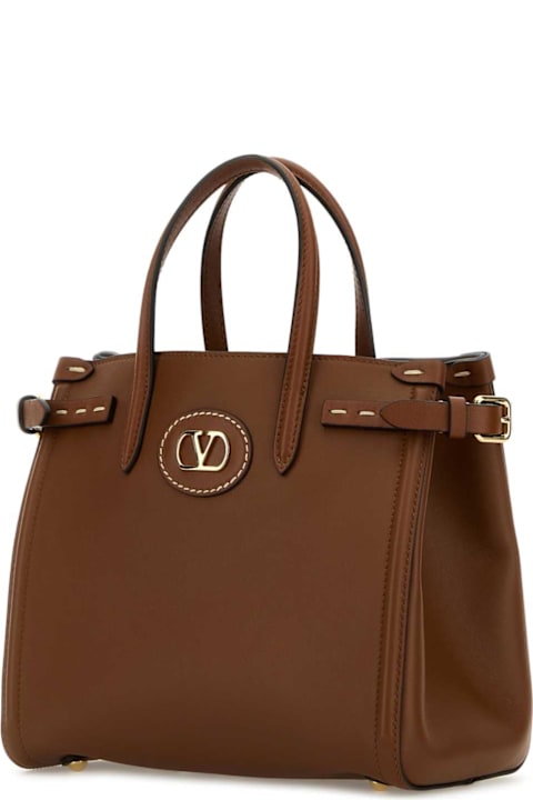 Homeware Valentino Garavani Brown Leather Antibes Shopping Bag