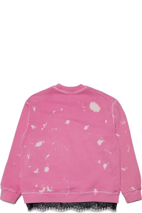 Fashion for Kids Dsquared2 Logo-printed Lace-trim Crewneck Sweatshirt