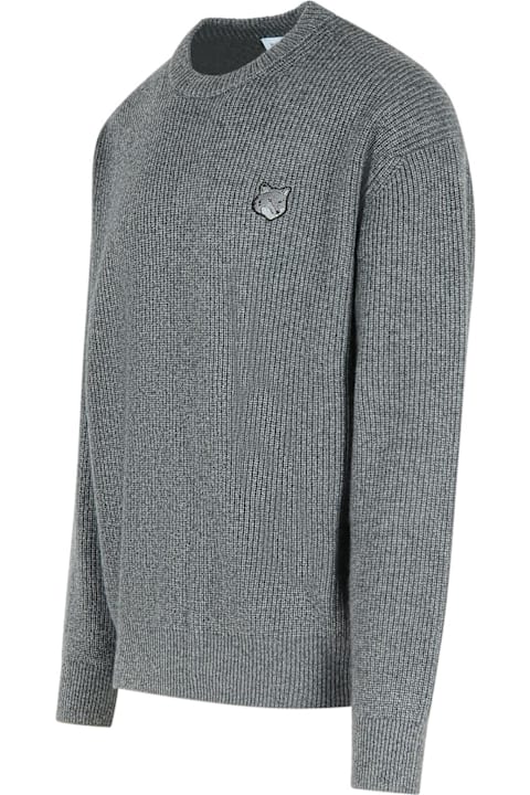 メンズ Maison Kitsunéのニットウェア Maison Kitsuné Grey Wool Sweater