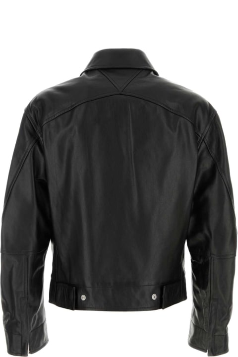 Coats & Jackets for Men Bottega Veneta Black Leather Jacket