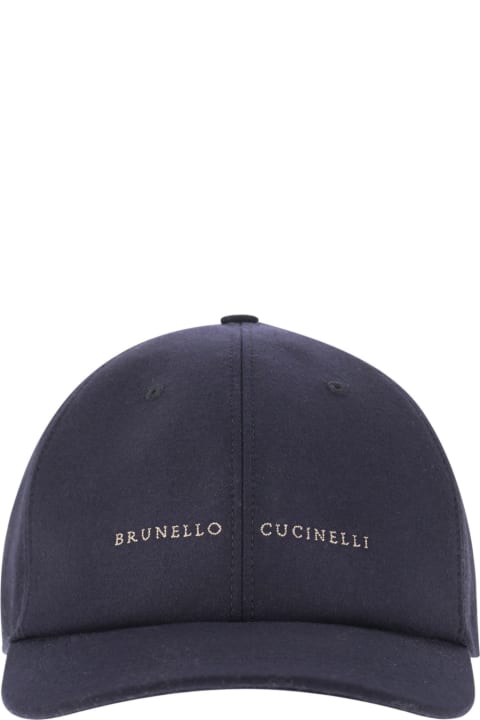 メンズ Brunello Cucinelliのアクセサリー Brunello Cucinelli Cashmere And Silk Baseball Cap With Embroidery