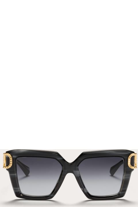 Valentino V-UNO VLS 107A Black Swirl Square Sunglasses - US