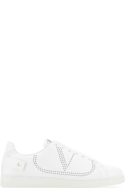 Valentino Garavani White Leather Backnet Sneakers