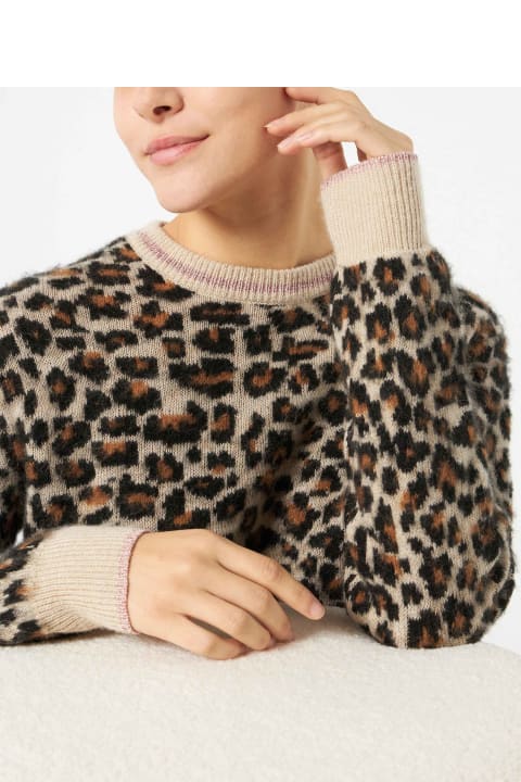 Fashion for Women MC2 Saint Barth Woman Brushed Sweater With Leopard Pattern