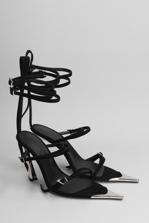 Shoes for Women Mugler Sandals In Black Suede
