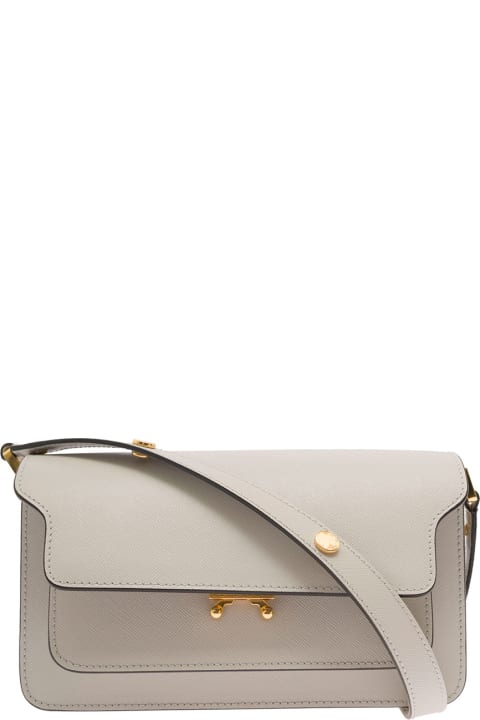 Marni Bags for Women Marni 'trunk' White Shoulder Bag With Push-lock Fastening In Leather Woman