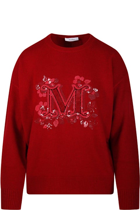 Max Mara سترات لـ السيدات Max Mara Logo Embellished Crewneck Jumper