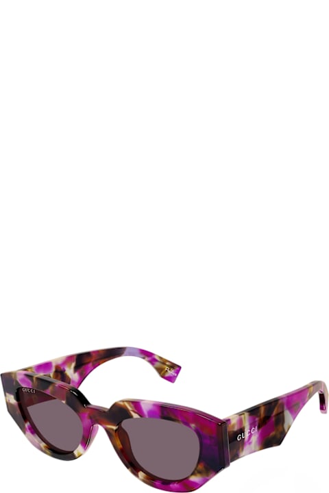 Gucci Eyewear لـ Kids Gucci Eyewear Gucci Gg2007s Linea Re-ace 001 Havana Violet Sunglasses