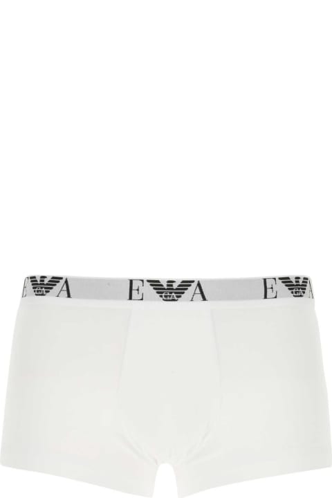 Emporio Armani Underwear for Men Emporio Armani White Cotton Boxer Set