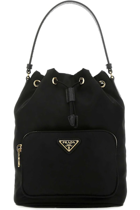 Prada Black Re-nylon Duet Bucket Bag