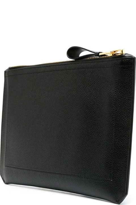 Bags for Men Tom Ford Black Leather Clutch