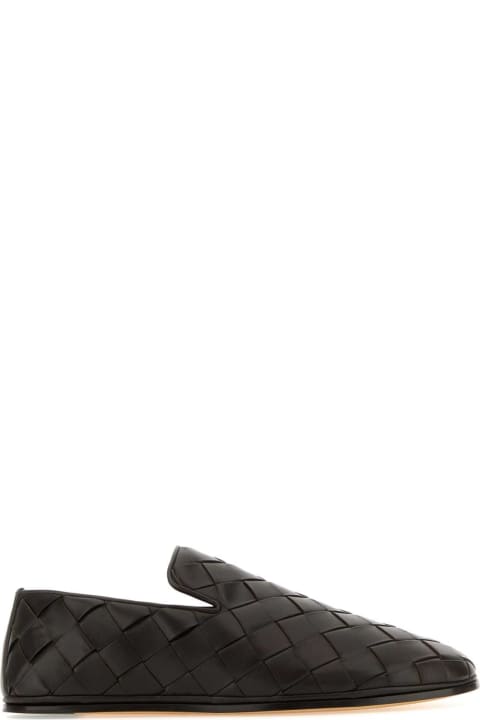 Loafers & Boat Shoes for Men Bottega Veneta Dark Brown Leather Sunday Slippers