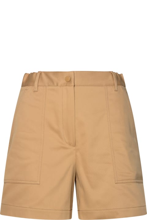 Moncler Clothing for Women Moncler Beige Cotton Blend Shorts