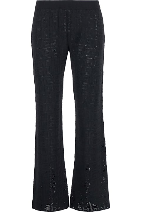 Givenchy Jeans for Women Givenchy Black Flared Leg Pants With 4g Logo All-over In Viscose Blend Woman