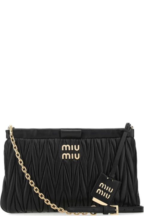 Miu Miu Shoulder Bags for Women Miu Miu Black Nappa Leather Crossbody Bag
