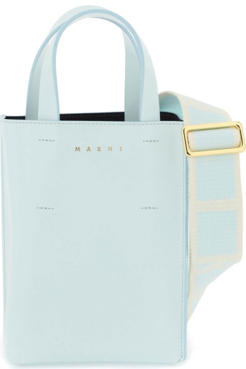 Marni Totes for Women Marni Light Blue Leather Nano Museo Handbag