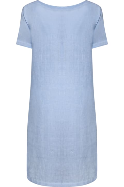 Fashion for Women 120% Lino Long Blue Linen Dress