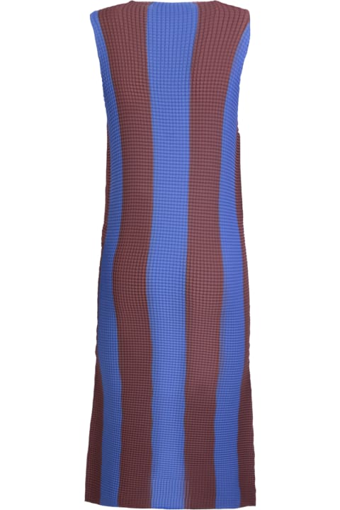 Sunnei Dresses for Women Sunnei Blue/brown Pleated Midi Dress