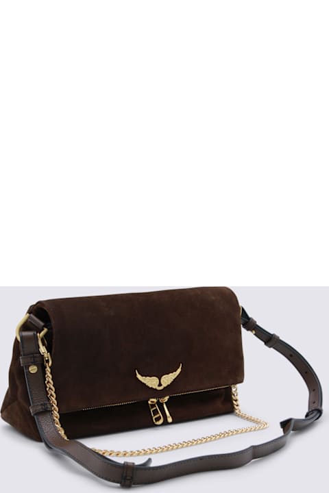 Zadig & Voltaire for Men Zadig & Voltaire Wood Leather Rock Ii Suede Shoulder Bag