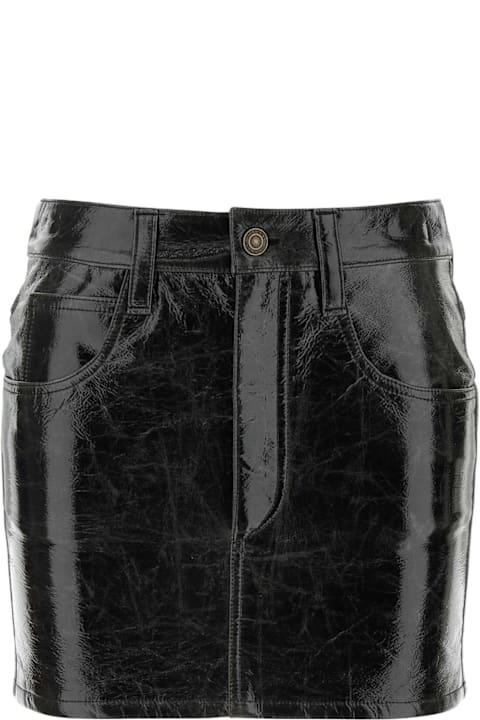 Isabel Marant Clothing for Women Isabel Marant Dark Grey Synthetic Leather Laviana Mini Skirt