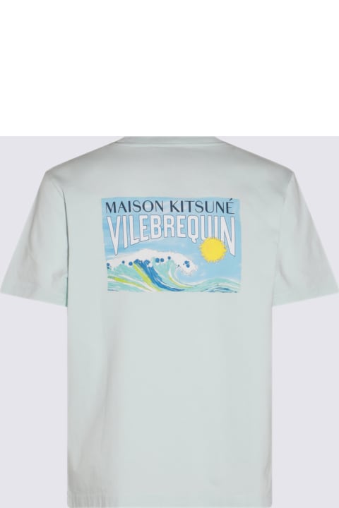 Maison Kitsuné for Men Maison Kitsuné Ice Blue Cotton T-shirt