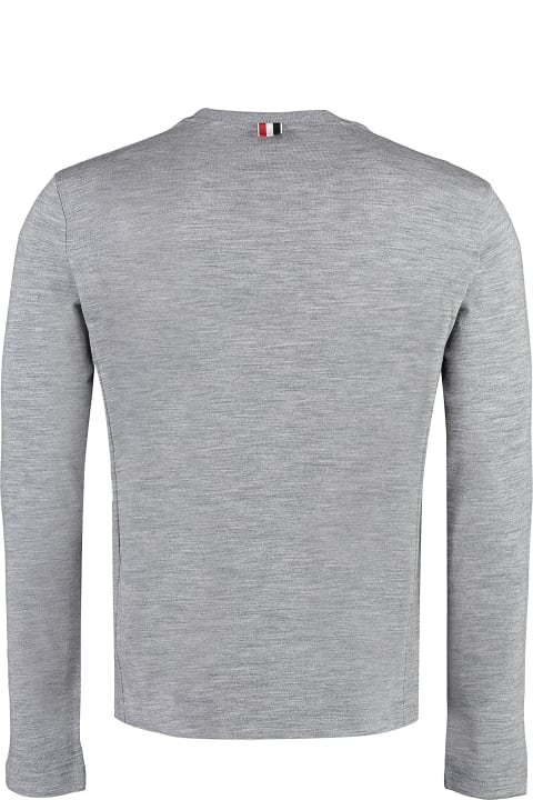 Thom Browne for Men Thom Browne Long Sleeve Wool T-shirt