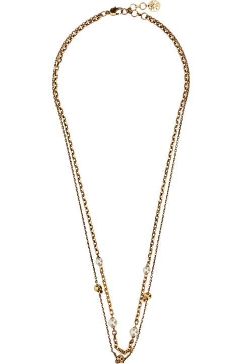 Alexander McQueen Necklaces for Women Alexander McQueen Skull Pearl Chain Necklace