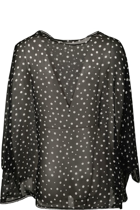 Dotted Print Oversized Poncho