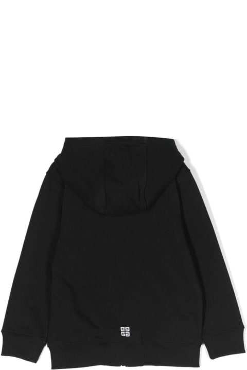 ボーイズ Givenchyのニットウェア＆スウェットシャツ Givenchy Black Hoodie With Contrasting Logo Lettering In Cotton Blend Boy