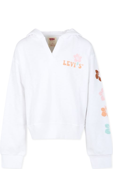 Homeware Levi
s White Sweatshirt For Girl With Logo