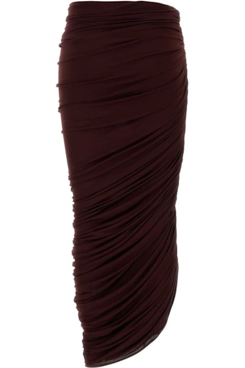 Magda Butrym for Women Magda Butrym Burgundy Stretch Viscose Blend Skirt