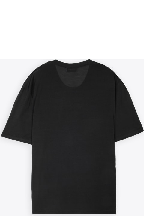 Laneus Topwear for Men Laneus Crewneck Man Black ultra-light cotton t-shirt