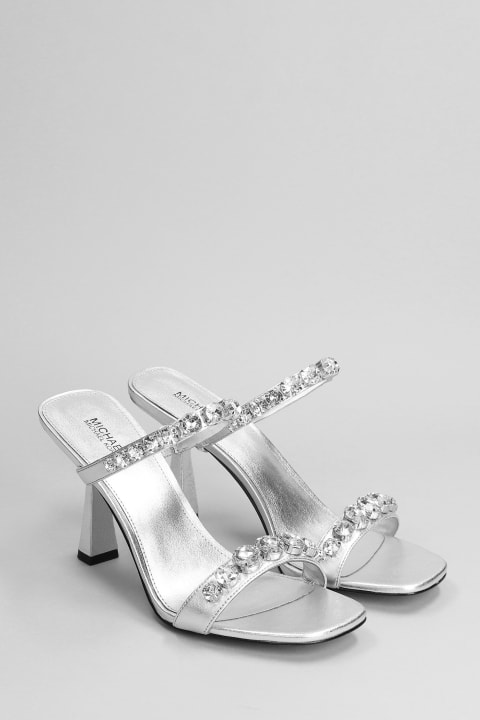 Michael Kors for Women Michael Kors Clara Sandals In Silver Leather