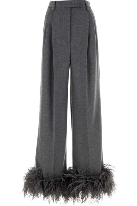 Prada Pants & Shorts for Women Prada Grey Cashmere Wide-leg Pant