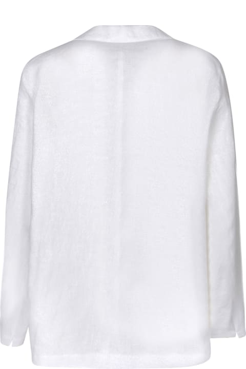 Lardini Coats & Jackets for Women Lardini Lardini White Linen Lurex Overshirt