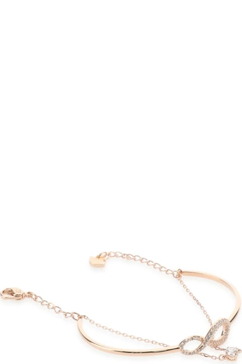 Swarovski for Women Swarovski Pink Gold Metal Infinity Bracelet