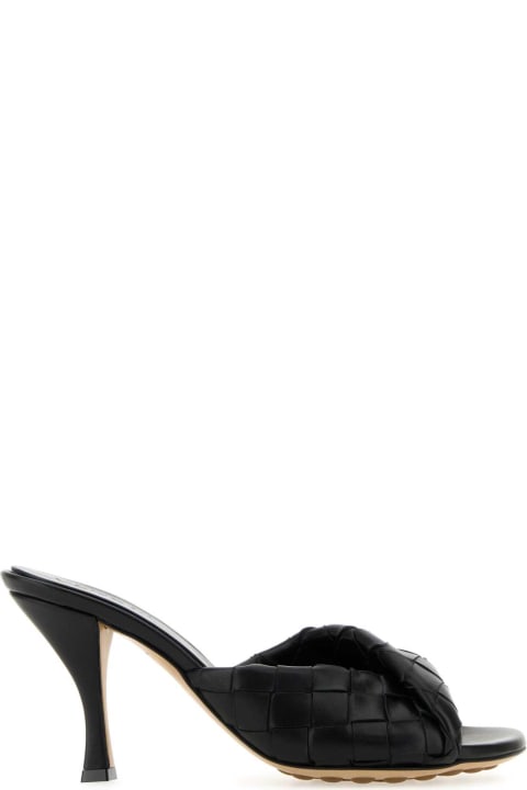 Bottega Veneta Sandals for Women Bottega Veneta Black Leather Blink Mules