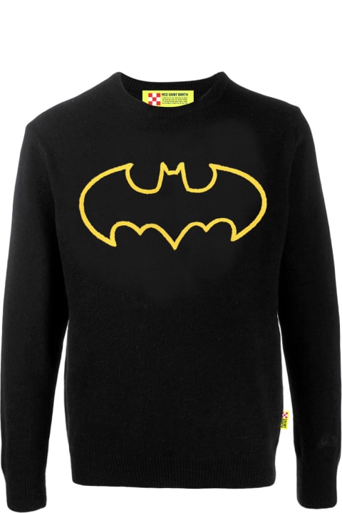 MC2 Saint Barth for Men MC2 Saint Barth Man Black Sweater Batman Logo | Warner Bros. Special Edition