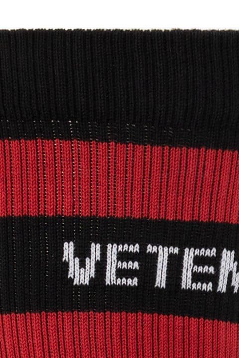 VETEMENTS Underwear for Men VETEMENTS Logo Intarsia Striped Socks
