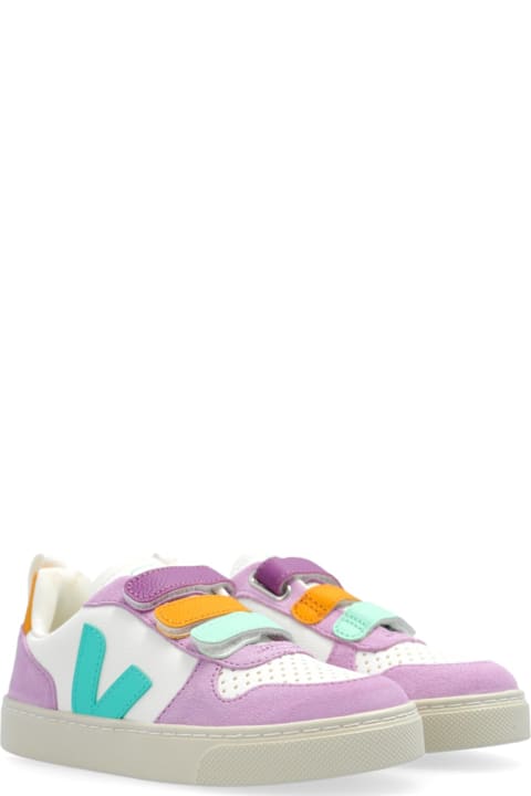 Veja Shoes for Girls Veja V-10 Logo Patch Sneakers