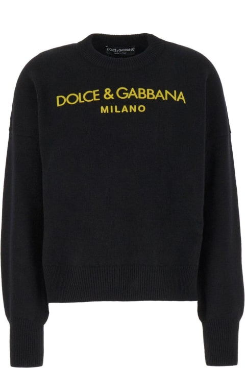 Sweaters for Women Dolce & Gabbana Logo Printed Knit Jumper