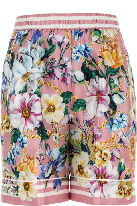 الملابس خصم على السيدات Dolce & Gabbana Printed Silk Shorts