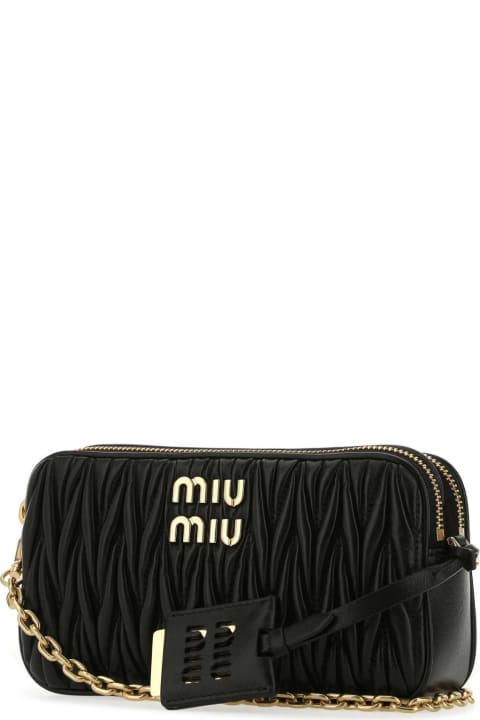 Miu Miu for Women Miu Miu Black Nappa Leather Mini Crossbody Bag