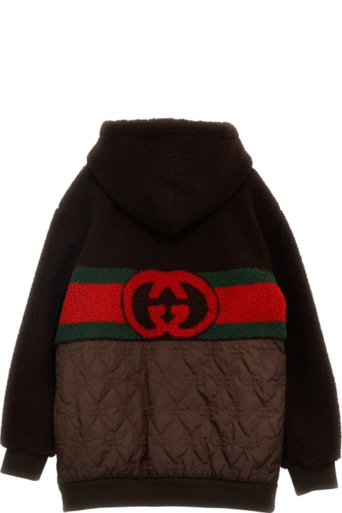 ガールズ コート＆ジャケット Gucci Web Ribbon Hooded Jacket