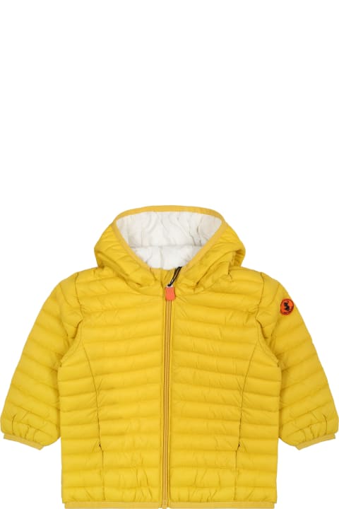 Topwear for Baby Girls Save the Duck Yellow Downn-jacket Nene For Baby Boy With Logo
