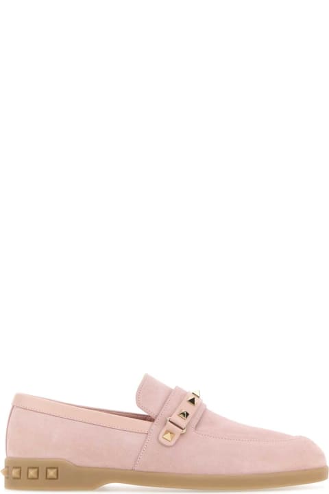 Valentino Garavani Shoes for Women Valentino Garavani Pastel Pink Suede Leisure Flows Loafers